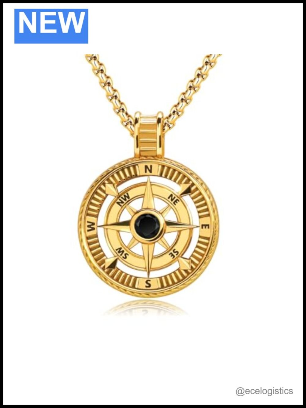 925 Sterling Silver Compass Necklace Inspirational Graduation Gift